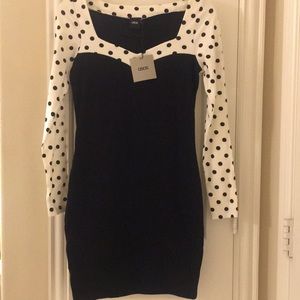 ASOS Black and white polka-doted dress.